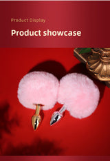 Sexy SM Props Mini Fur Ball Rabbit Tail Anal Plug Female Back Chamber Anal Expander Adult Products