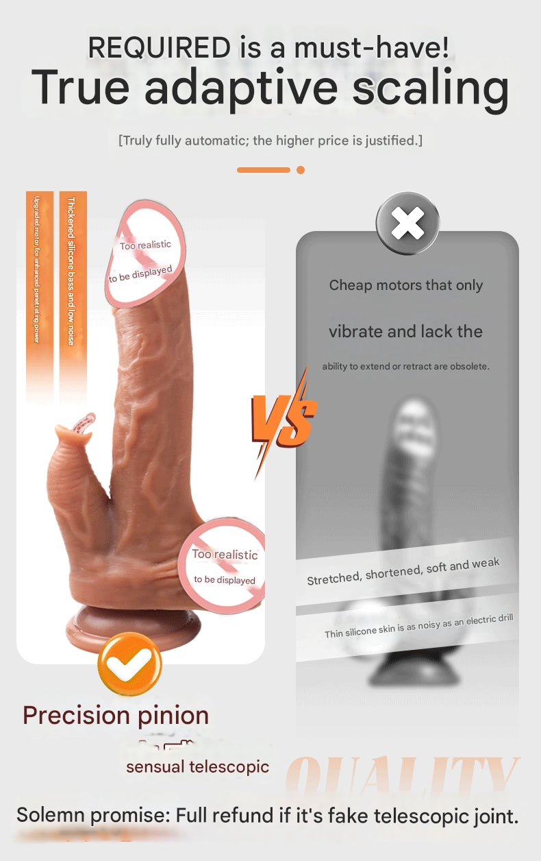 Remote Control Telescopic Heating Realistic Dildo Liquid Soft Flesh Tongue Licking Vibrating Swinging Dildo for Women