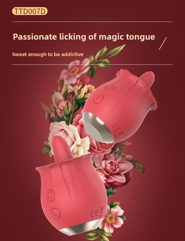 Rose Tongue Licking Vibrator Clitoral Stimulation Nipple Teasing Female Masturbator