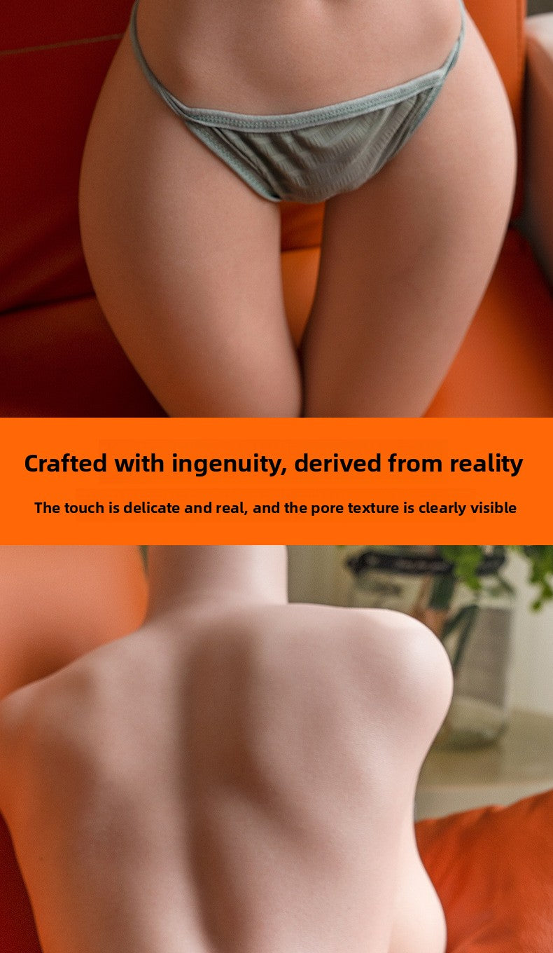 Full Silicone Half-body Reverse Mold Simulator Men's Toys for Yin Interesting Leather Pattern Silicone Reverse Mold Ass Solid Doll