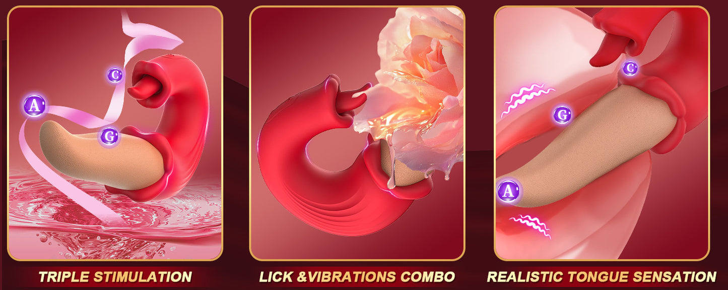 Cross-border New Product Female Simulated Tongue Vibrating Masturbator Tongue Licking Vibrator Adult Flirting Sex Toys Wholesale