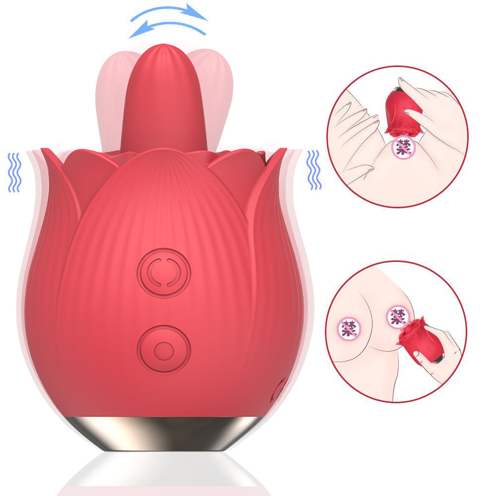 Rose Tongue Licking Vibrator Clitoral Stimulation Nipple Teasing Female Masturbator