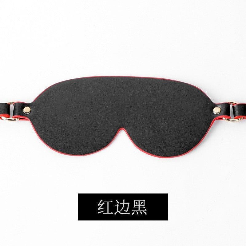 SM Sex Toys Black Light-Blocking Eye Mask High-Quality PU Leather Sex Eye Mask Teasing Flirting Adult Sex Toys