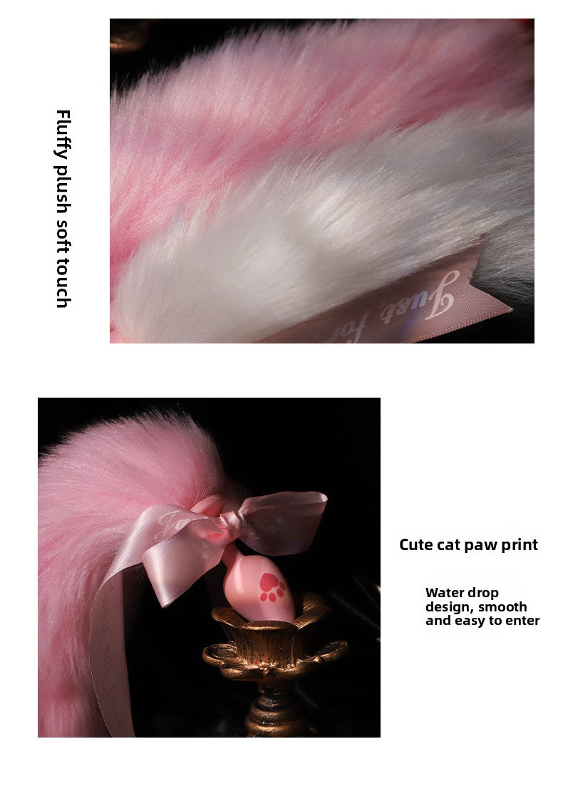 Sex Toys Props Anal Plug Silicone Cat Claw Bow Tail Back Court Props Female Toys Adult Products
