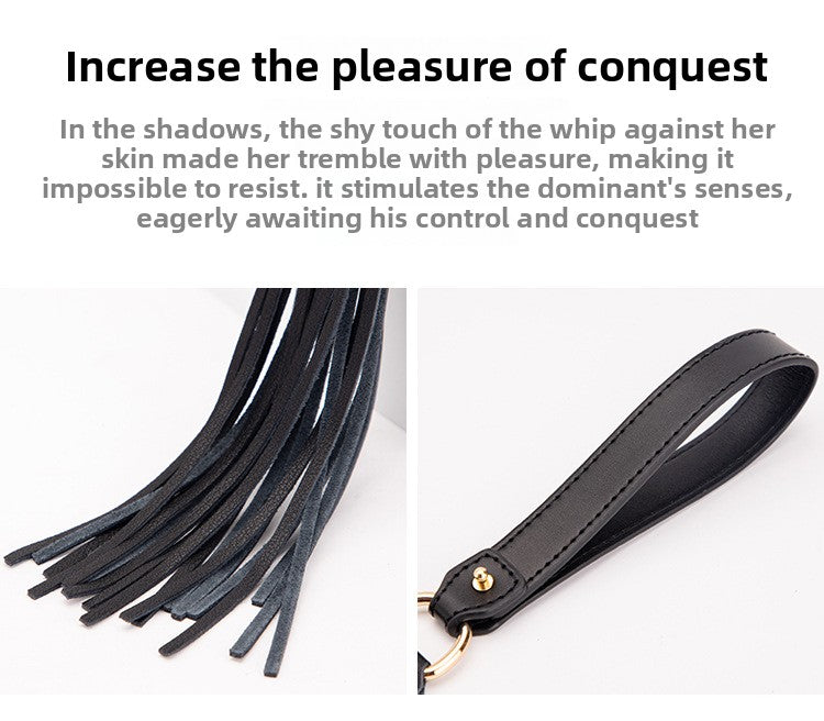 High-end SM Props Genuine Leather Collar Whip Female Slave Training Bondage Tools Mouth Gag Handcuffs