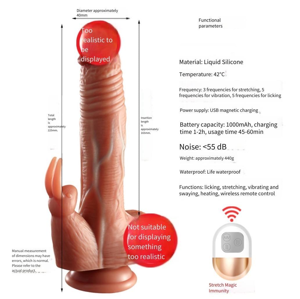 Electric Fake Penis Realistic Dildo Telescopic Vibrating Liquid Silicone Female Masturbator Machine Adult Sex Toys