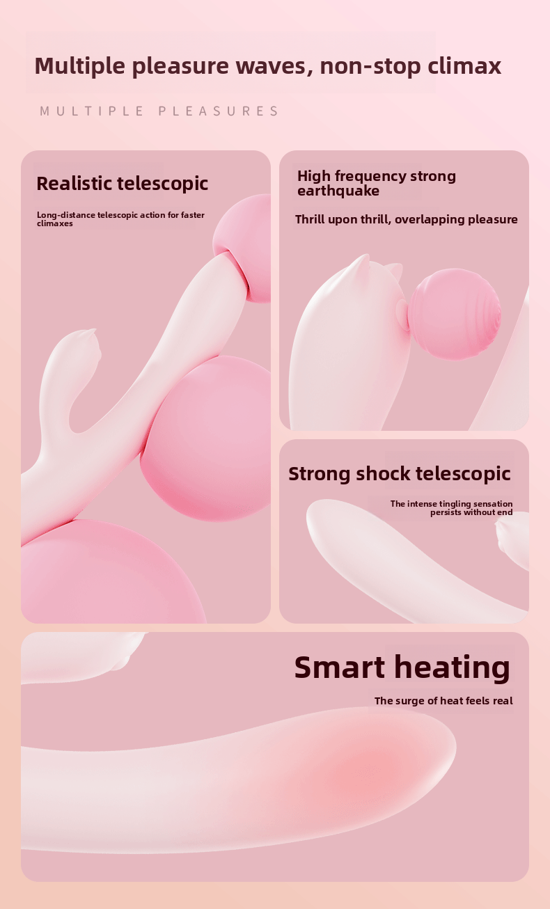 Heated Telescopic Vibrator for Women Instant Orgasm Female Masturbation Sex Toy Adult Toy for Women