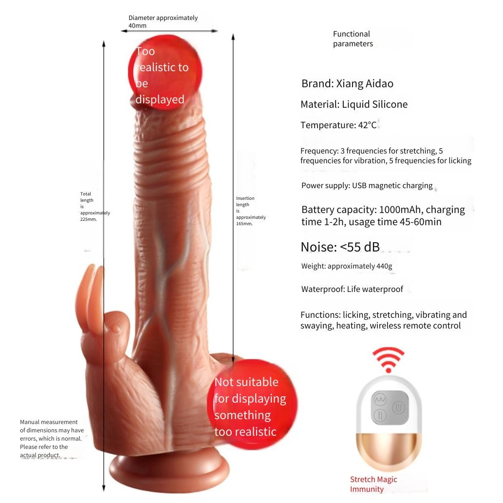 Electric Fake Penis Realistic Dildo Telescopic Vibrating Liquid Silicone Female Masturbator Machine Adult Sex Toys