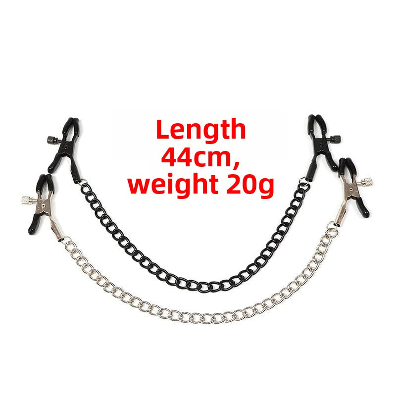 SM Props Female Slave Training Sex Tools Long Chain Nipple Clamps Double Peak Breast Clamps Adult Products Sex Toys