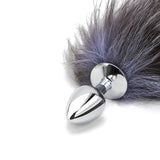 Back Court Development SM Props Real Fur Fox Tail Anal Plug Anal Expansion Masturbation Toy Metal Anal Plug Adult Products