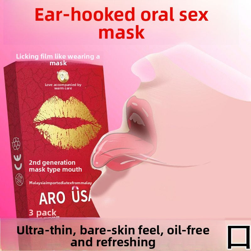 Ear-Hanging Oral Sex Mask for Men and Women Oral Licking Mask Tongue Oral Sex Artifact Couple Bed Sex Toys
