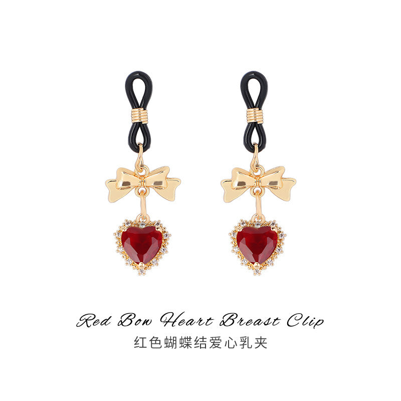 SM Sex Toys for Women Masturbation Toys Erotic Clitoral Clips Torture Training Bowknot Heart-shaped Nipple Clips Nipple Binders