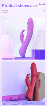 Rabbit Telescopic Vibrator Adult Toy Insertable Female Masturbator AV Massage Stick Female Toy