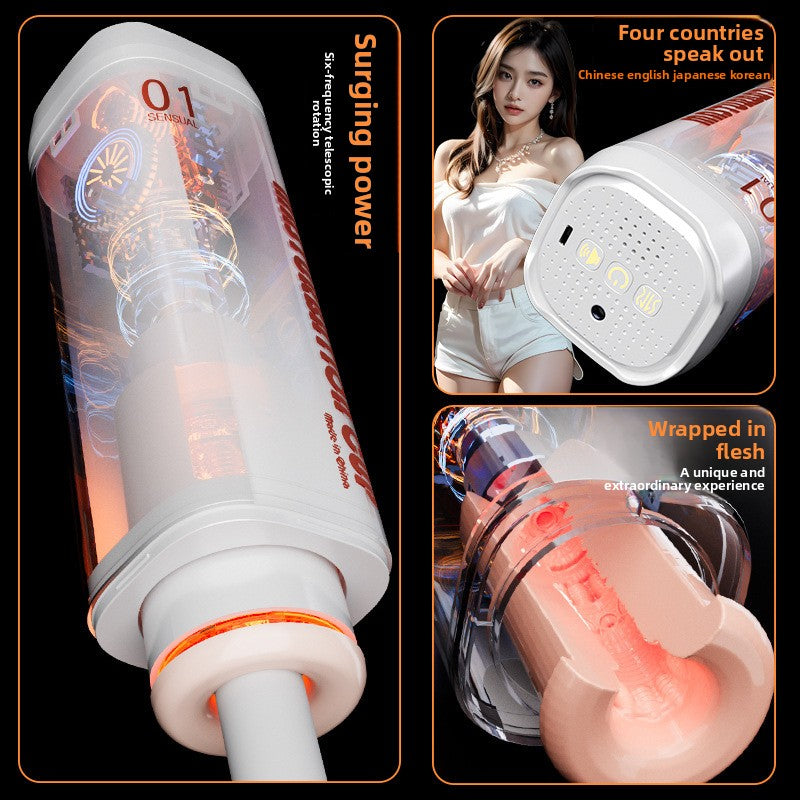 Adult Products Fully Automatic Intelligent Aircraft Cup Heating Telescopic Rotating Male Masturbation Artifact Sex Toy Factory