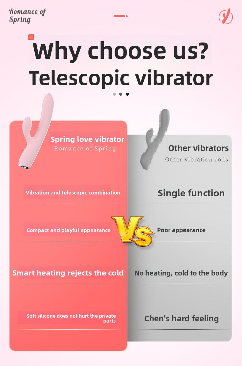 Heated Telescopic Vibrator for Women Instant Orgasm Female Masturbation Sex Toy Adult Toy for Women