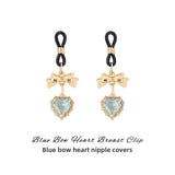 Sexy Props Supplies Bowknot Love Breast Clip Female Wearable Chest Flirting Teasing Stimulating Adult Products