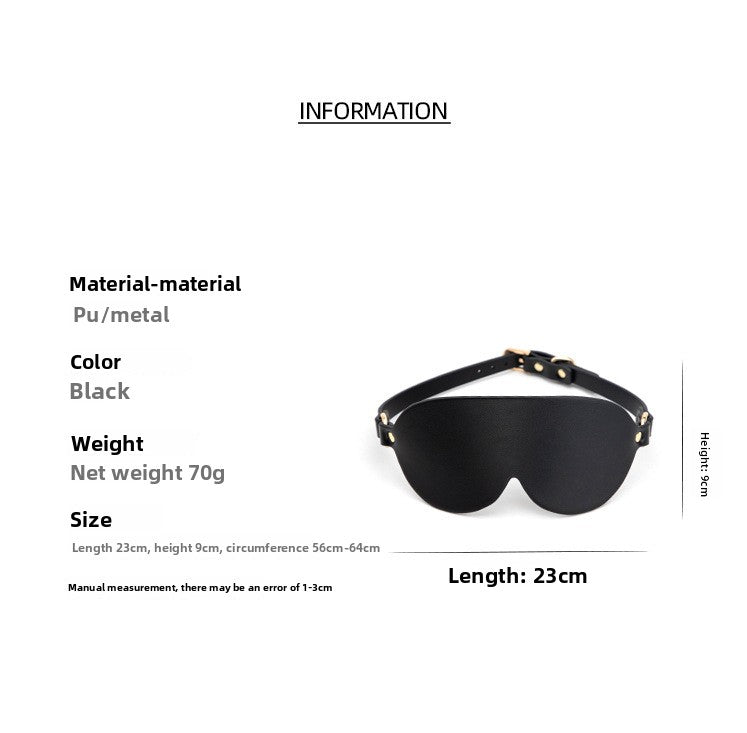 SM Sex Toys Black Light-Blocking Eye Mask High-Quality PU Leather Sex Eye Mask Teasing Flirting Adult Sex Toys