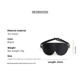 SM Sex Toys Black Light-Blocking Eye Mask High-Quality PU Leather Sex Eye Mask Teasing Flirting Adult Sex Toys