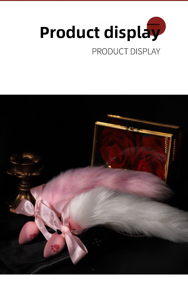 Sex Toys Props Anal Plug Silicone Cat Claw Bow Tail Back Court Props Female Toys Adult Products