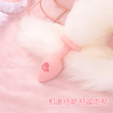 SM Sex Toys Fox Tail Anal Plug Cat Paw Silicone Anal Plug Pink Fur Ball Anal Plug Alternative Adult Products