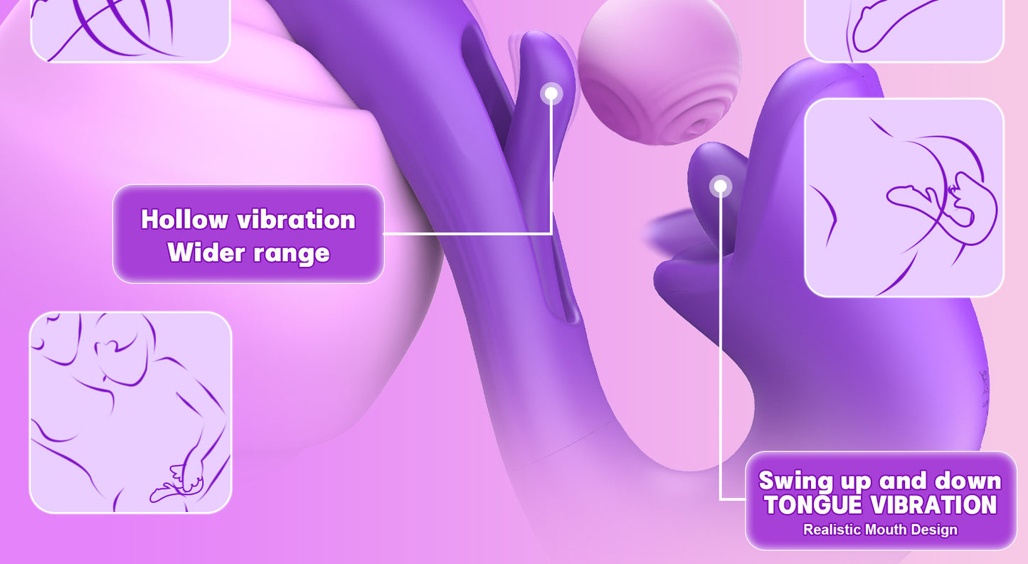 New Product Tongue Licking Patting Vibrator Female Masturbation Device G-spot Orgasm Simulation Dildo Sex Toys