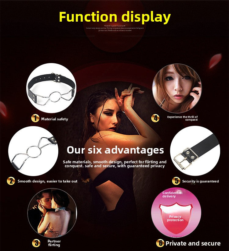 SM Sex Toys Forced Mouth Opening Iron Ring Mouth Gag SM Deep Throat Mouth Plug Alternative Sex Props Adult Sex Toys