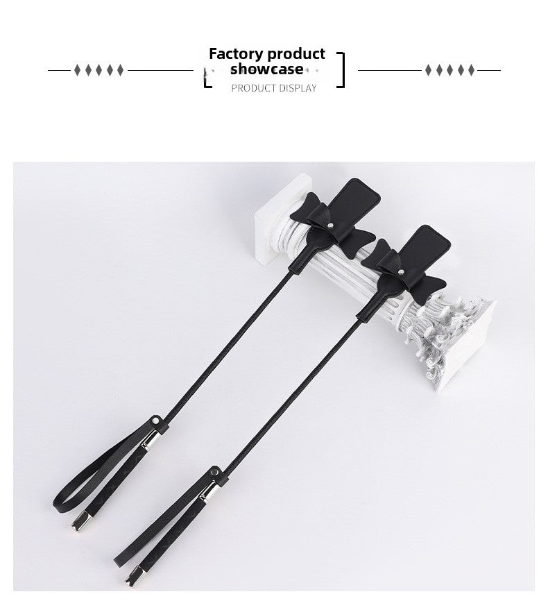 Sexy SM Props Bowknot Long Whip Wand Female Slave Training Teasing Slapping Bat Adult Products