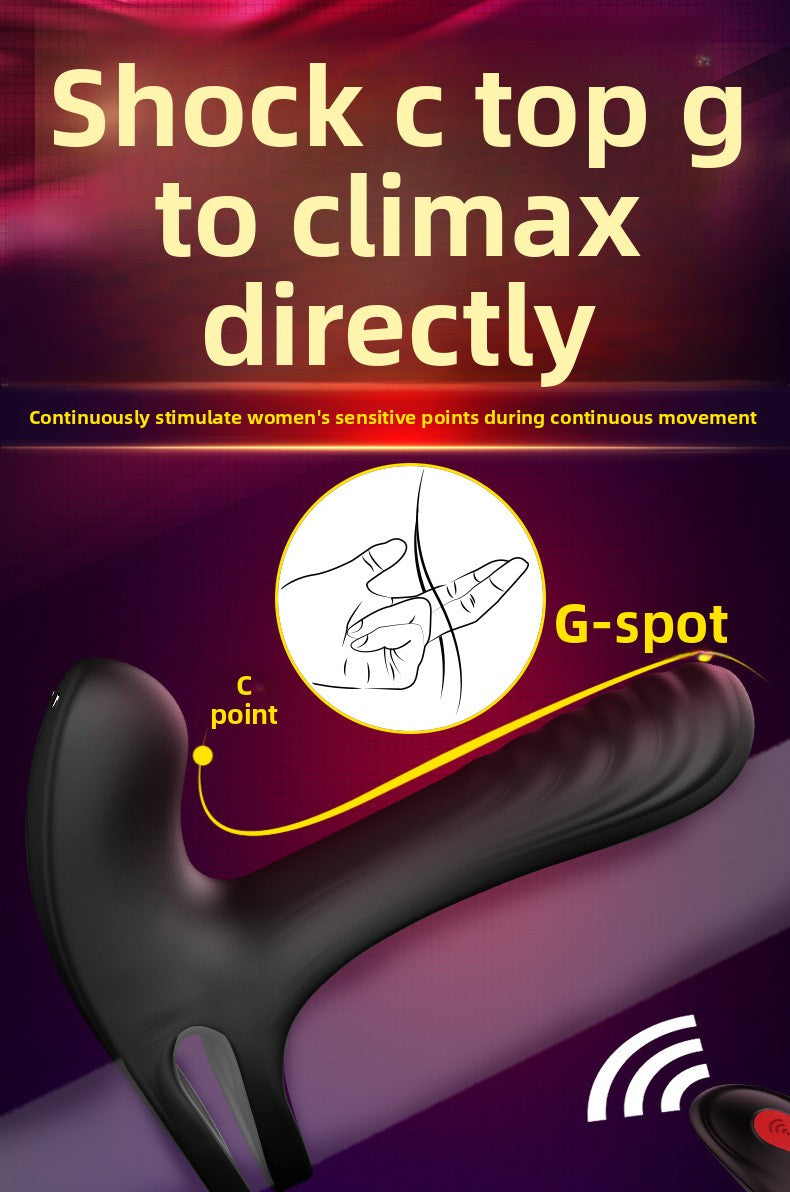 Locking Semen Ring Double Ring Three-Point Unisex Masturbator Silicone Insertable Vibrating Ring