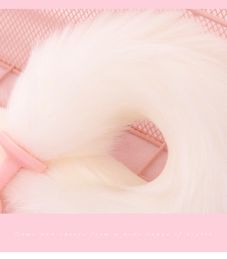 SM Sex Toys Fox Tail Anal Plug Cat Paw Silicone Anal Plug Pink Fur Ball Anal Plug Alternative Adult Products