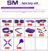 New Sexy Seven-Piece Set Plush Leather Binding Restraint Rope Sex Toys Alternative Couples Flirting Adult Use