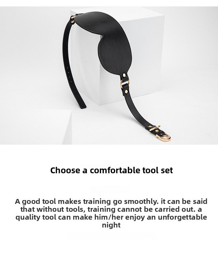 SM Sex Toys Black Light-Blocking Eye Mask High-Quality PU Leather Sex Eye Mask Teasing Flirting Adult Sex Toys