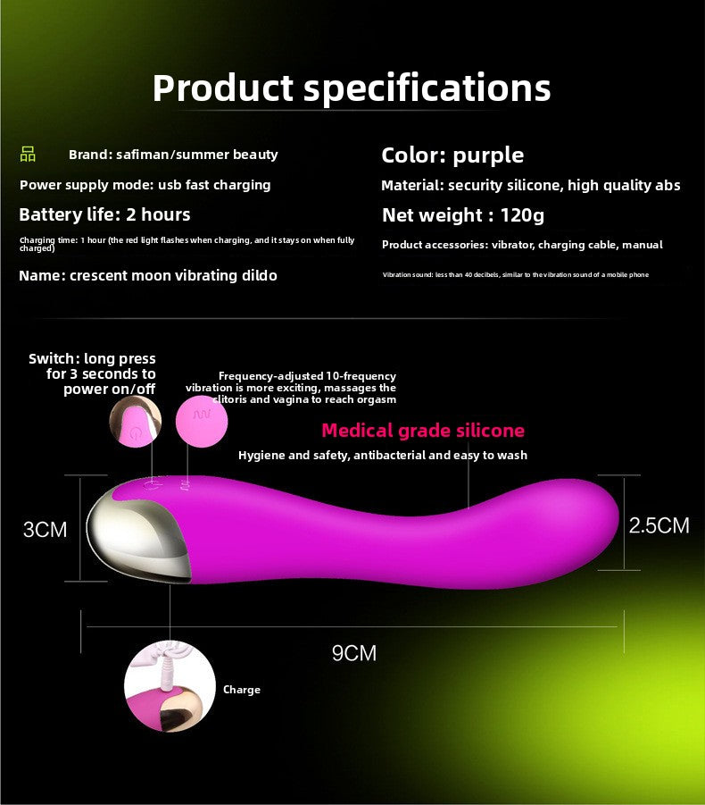 Full Moon Crescent Massage Vibrator Female Orgasm Masturbator Vibrating Stick Adult Sex Toys