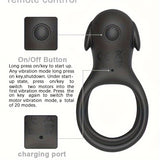 Male and Female Couple Resonance Delay Locking Semen Ring Double Ring Penis Sleeve Adult Sex Toys