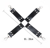 Sex Toys SM Props Back Binding Cross Buckle Plush 3-Piece Set SM Training Binding Handcuffs Footcuffs Adult
