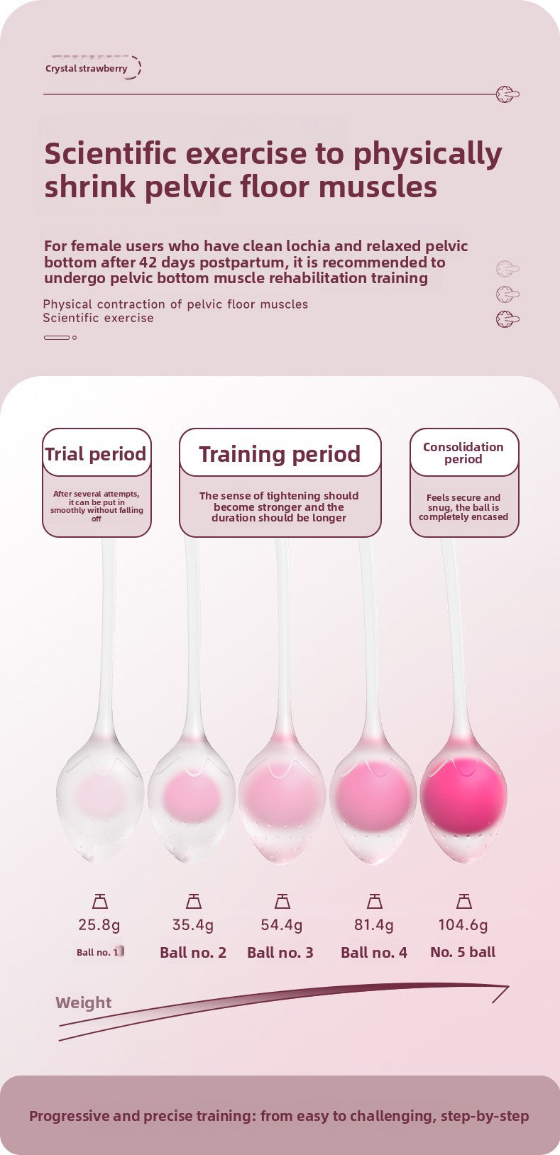 Vaginal Dumbbell Pelvic Floor Muscle Repair Sex Toys Kegel Ball Dumbbell Vaginal Exerciser Can Be Pasted