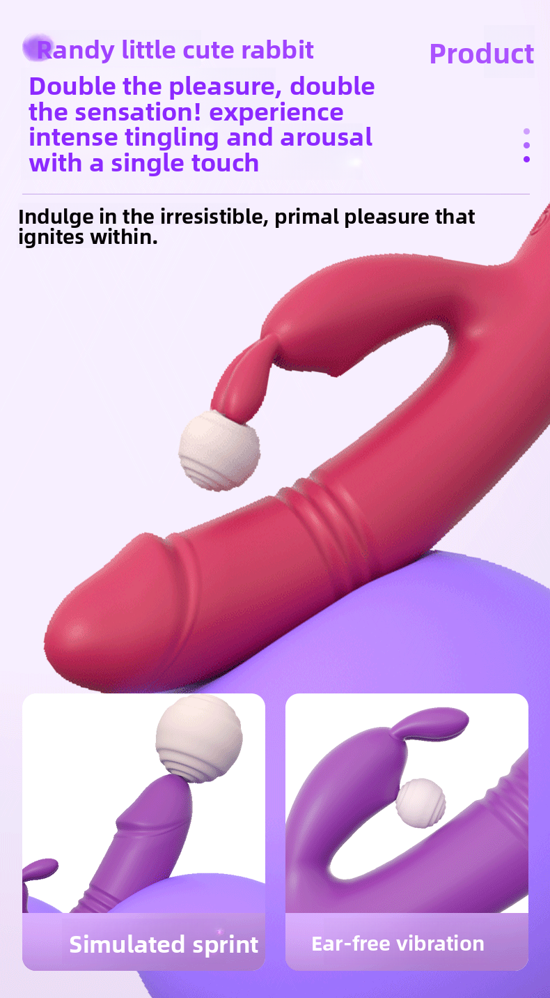 Rabbit Telescopic Vibrator Adult Toy Insertable Female Masturbator AV Massage Stick Female Toy