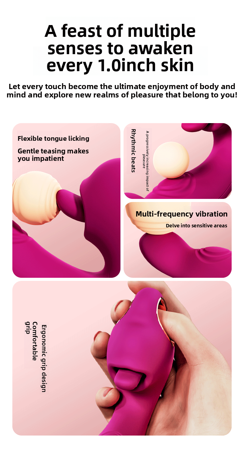 New three-in-one vibrator tongue licking and flapping vibrator G-spot flapping into I-person products female masturbator