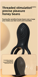 Double Ring Lock Semen Ring Vibration Couple Resonance Male Wearable Masturbator Clitoral Stimulation Adult Sex Toys