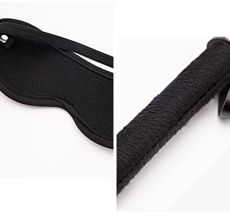 Sm Props Four-Piece Set Black Tease Feather Stick Anal Bead Eyeshade Sexy Whip Adult Supplies