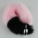 Color Block Fox Tail Anal Plug for Women Back Court Development Erotic Anal Plug SM Props Metal Anal Plug Adult Products