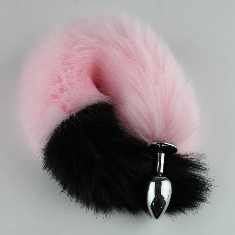Color Block Fox Tail Anal Plug for Women Back Court Development Erotic Anal Plug SM Props Metal Anal Plug Adult Products