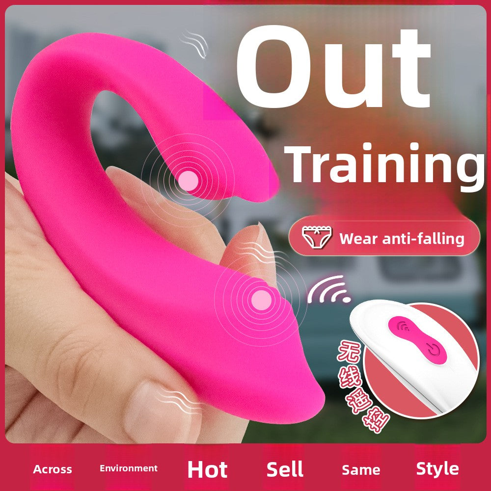 Remote Control Female Wearable Dual-Head Vibrating Silent Shared Masturbator for Couples Outdoor Wearable Vibrator