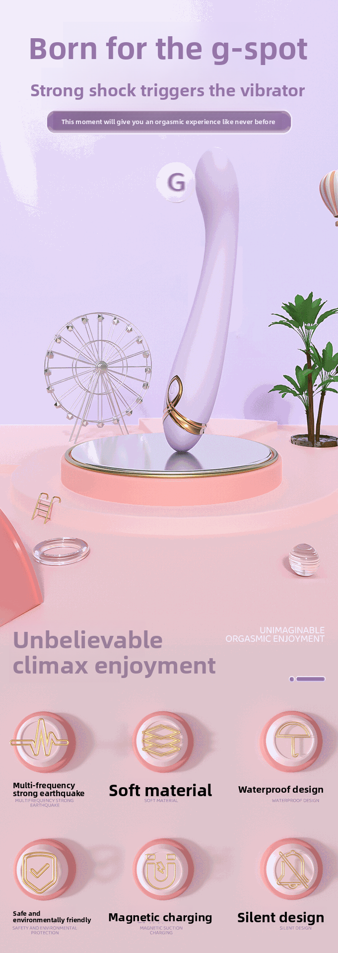 Customized Female Products G-Spot Trigger Masturbator Couple Flirting Insertable Vibrator for Women Strong Vibration