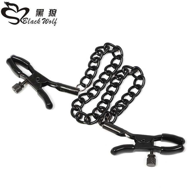SM Props Female Slave Training Sex Tools Long Chain Nipple Clamps Double Peak Breast Clamps Adult Products Sex Toys