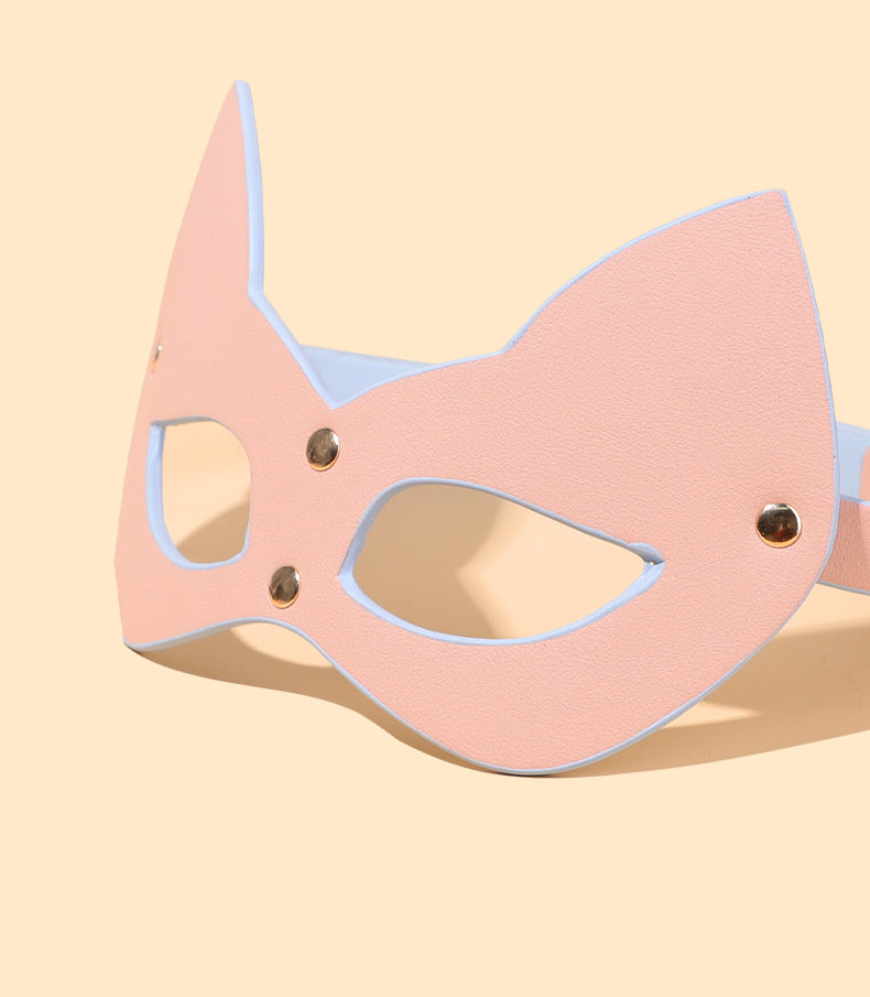 Sex Toys SM Props Macaron Genuine Leather Bondage Set Hand and Foot Cuffs Training Collar Mouth Gag Spanker Adult