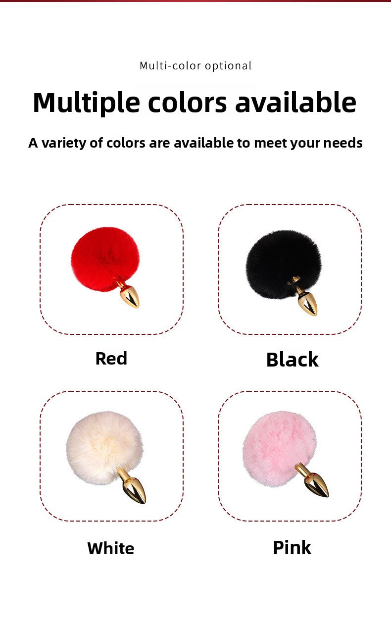 Sexy SM Props Mini Fur Ball Rabbit Tail Anal Plug Female Back Chamber Anal Expander Adult Products
