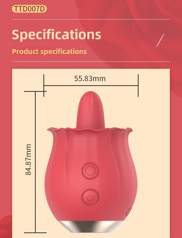 Rose Tongue Licking Vibrator Clitoral Stimulation Nipple Teasing Female Masturbator