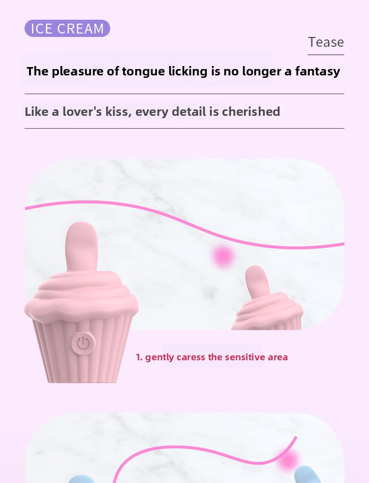 Ice Cream Multi-frequency Instant Tongue Licking Vibrator Female Masturbator Magnetic Charging Adult Sex Toy