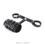 Sex Toys SM Props Binding Backhand Handcuffs Restraint Training Female Leather Handcuffs Adult Sex Products