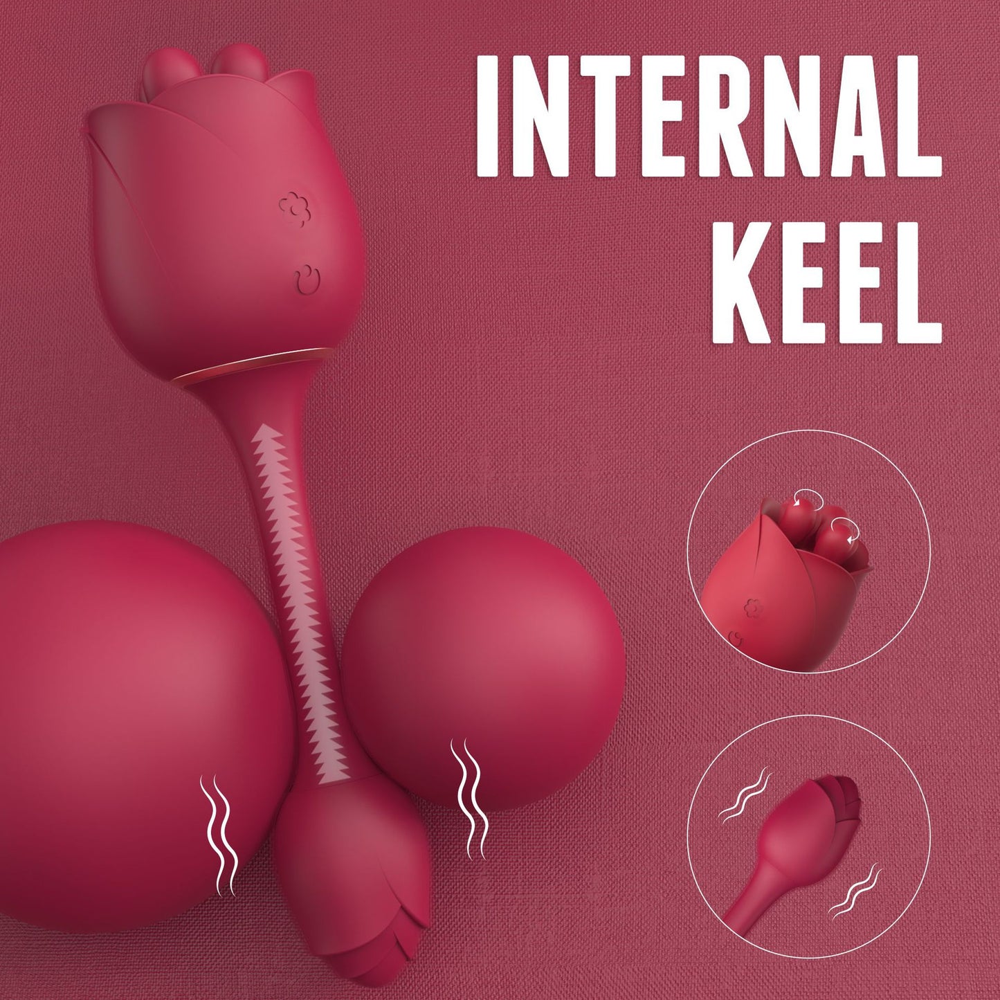 Kneading Double Vibrator Rose Series Adult Toy Telescopic Vibrator Masturbator for Women